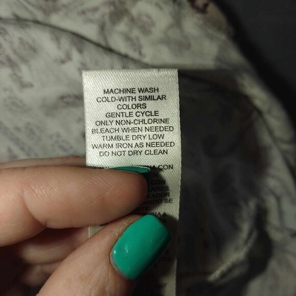 Chicos women's 3 White & Brown Short Sleeve Collared Abstract Summer T-Shirt - Picture 9 of 12